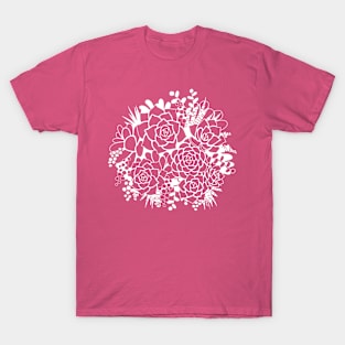 Bunch of Succulents - White T-Shirt